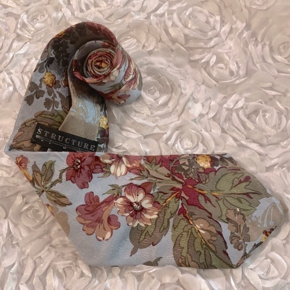 New Structure mens silk floral tie